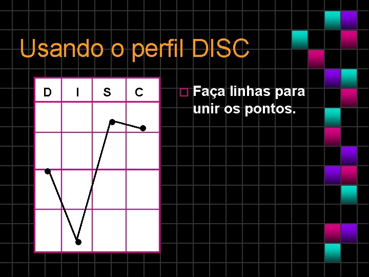 Usando o perfil DISC D I S C • • � Faça linhas para