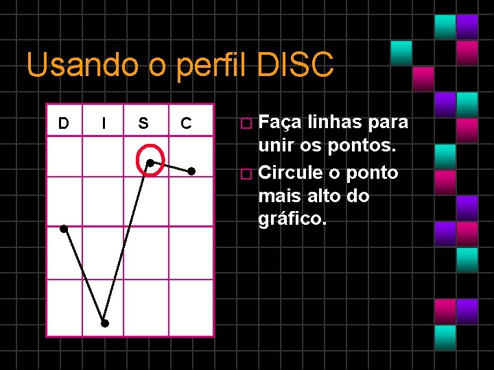 Usando o perfil DISC D I S C • • � Faça linhas para