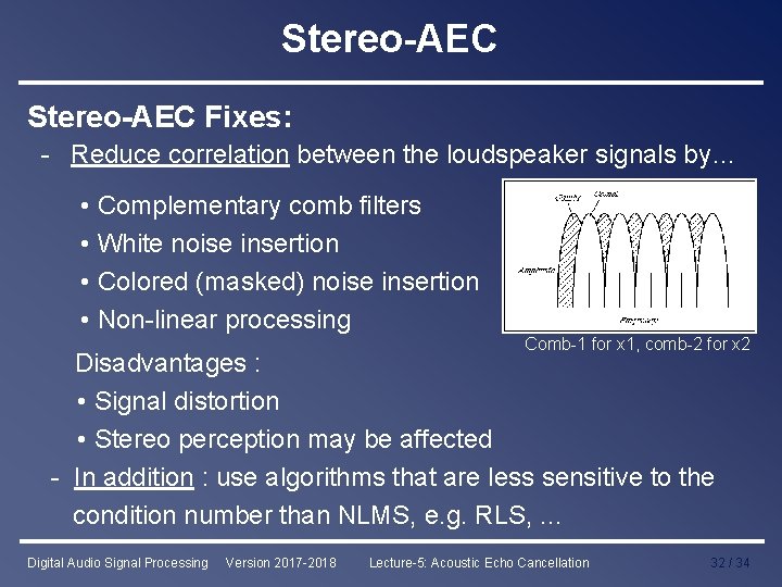 Stereo-AEC Fixes: - Reduce correlation between the loudspeaker signals by… • Complementary comb filters