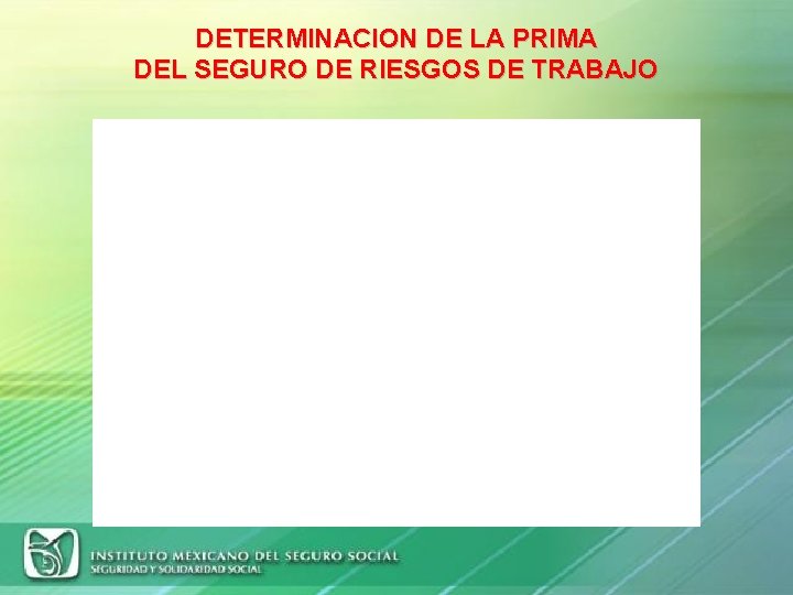 DETERMINACION DE LA PRIMA DEL SEGURO DE RIESGOS DE TRABAJO 