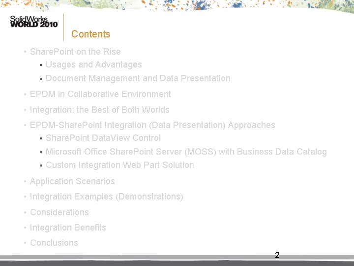 Contents • Share. Point on the Rise § Usages and Advantages § Document Management