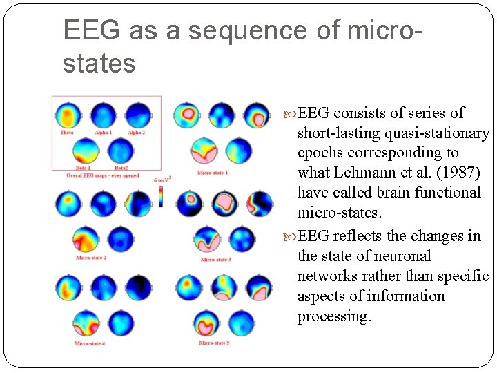 EEG as a sequence of microstates EEG consists of series of short-lasting quasi-stationary epochs