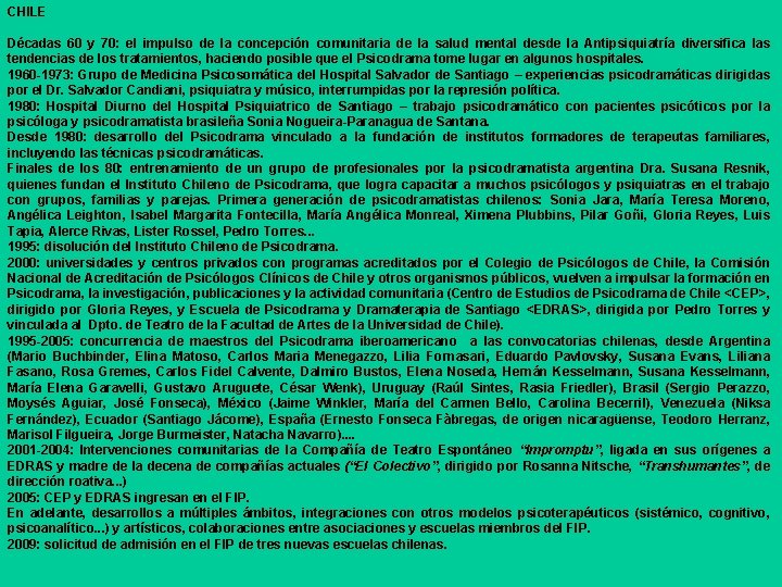 CHILE Décadas 60 y 70: el impulso de la concepción comunitaria de la salud