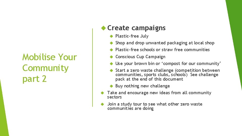  Create Mobilise Your Community part 2 campaigns Plastic-free July Shop and drop unwanted
