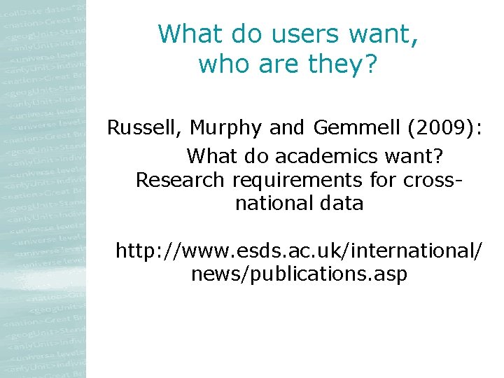 What do users want, who are they? Russell, Murphy and Gemmell (2009): What do What do users want, who are they? Russell, Murphy and Gemmell (2009): What do