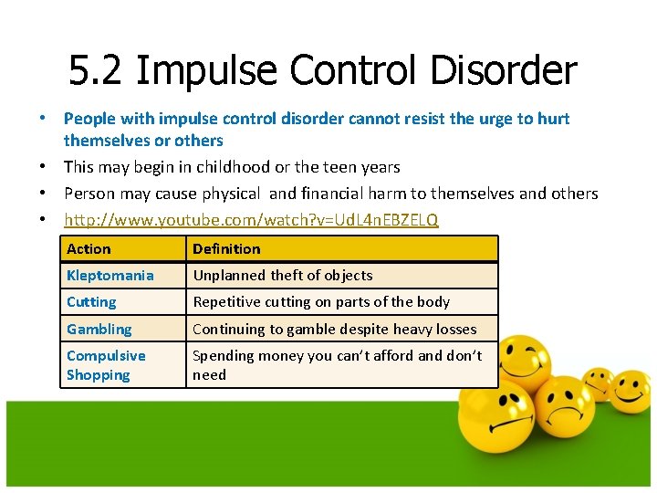 5. 2 Impulse Control Disorder • People with impulse control disorder cannot resist the 5. 2 Impulse Control Disorder • People with impulse control disorder cannot resist the