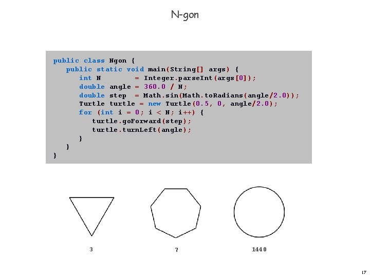 N-gon public class Ngon { public static void main(String[] args) { int N =