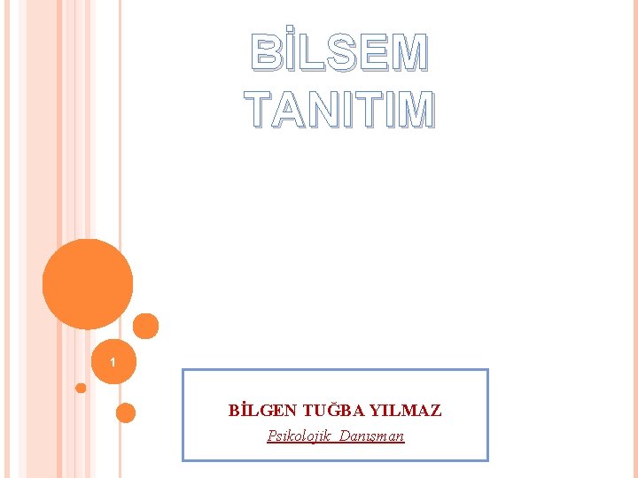 BİLSEM TANITIM 1 BİLGEN TUĞBA YILMAZ Psikolojik Danışman 