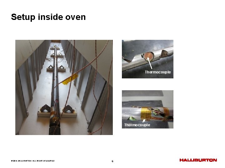Setup inside oven Thermocouple © 2014 HALLIBURTON. ALL RIGHTS RESERVED. 6 