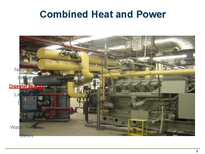 Combined Heat and Power Natural Gas Propane Digester Biogas Landfill Gas Biomass Coal Steam