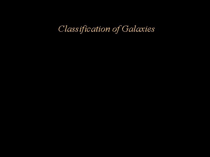 Classification of Galaxies Classification of Galaxies