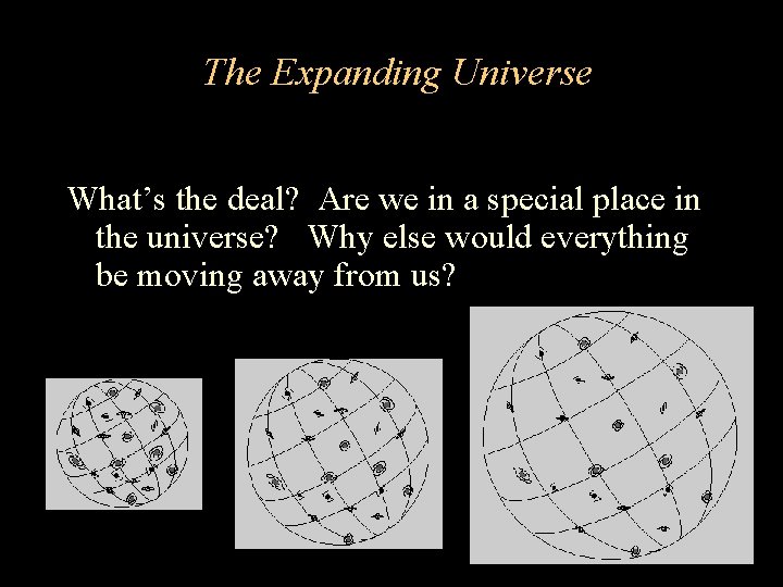 The Expanding Universe What’s the deal? Are we in a special place in the The Expanding Universe What’s the deal? Are we in a special place in the