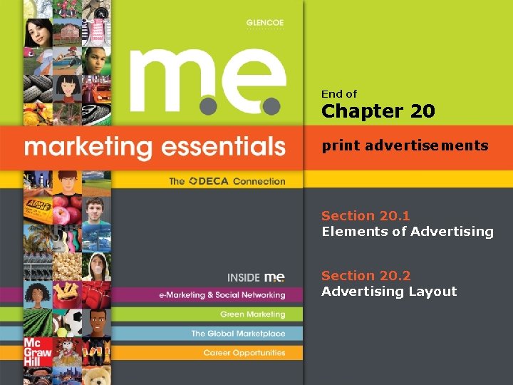 End of Chapter 20 print advertisements Section 20. 1 Elements of Advertising Section 20.