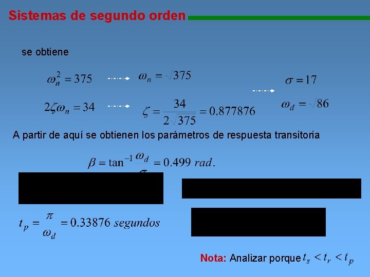 Sistemas de segundo orden 11111111111111111111111111111111111111 se obtiene A partir de aquí se obtienen los