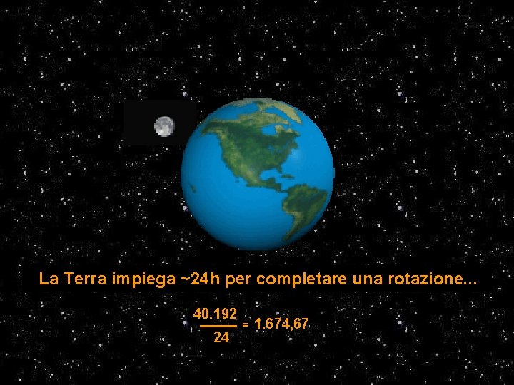 La Terra impiega ~24 h per completare una rotazione. . . 40. 192 24