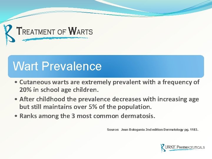 Wart Prevalence • Cutaneous warts are extremely prevalent with a frequency of 20% in