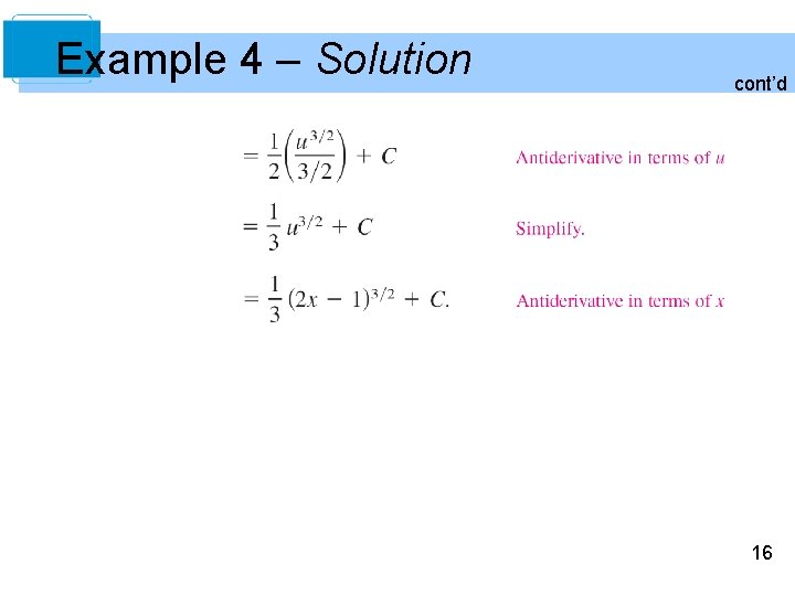 Example 4 – Solution cont’d 16 