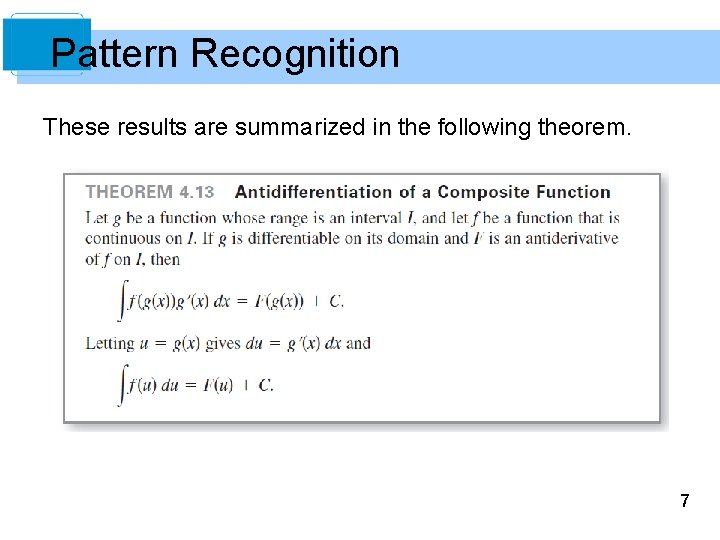 Pattern Recognition These results are summarized in the following theorem. 7 