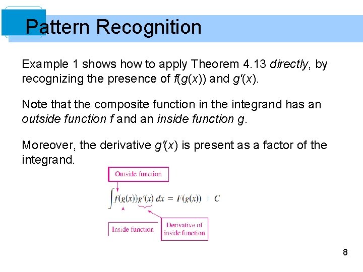 Pattern Recognition Example 1 shows how to apply Theorem 4. 13 directly, by recognizing