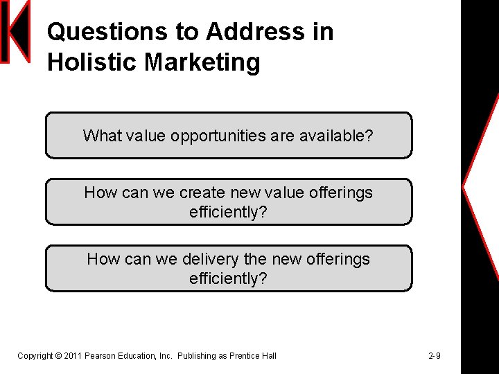 Questions to Address in Holistic Marketing What value opportunities are available? How can we