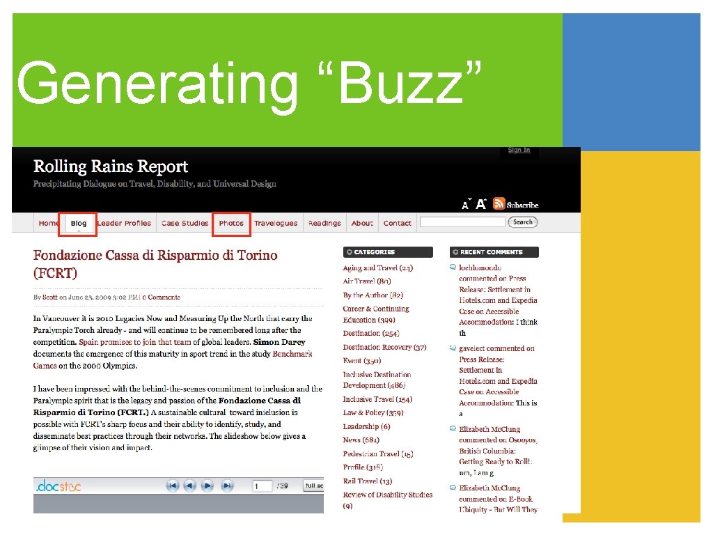 Generating “Buzz” 