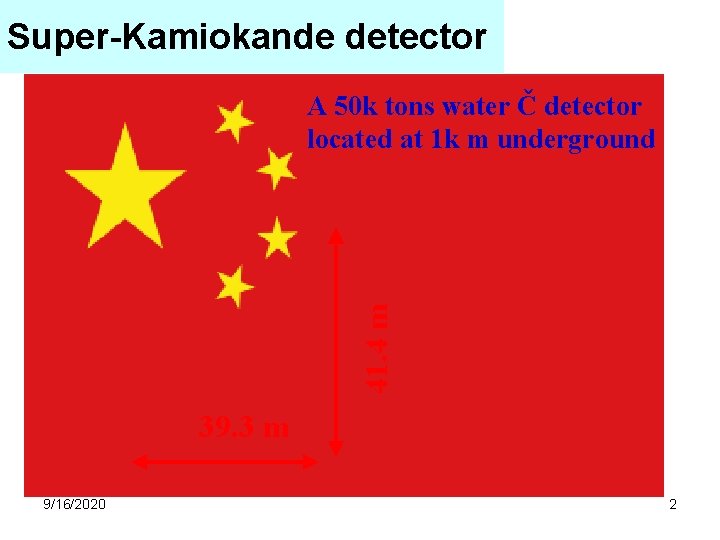 Super-Kamiokande detector 41. 4 m A 50 k tons water Č detector located at Super-Kamiokande detector 41. 4 m A 50 k tons water Č detector located at