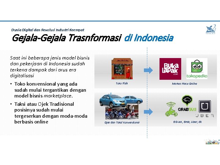 Dunia Digital dan Revolusi Industri Keempat Gejala-Gejala Trasnformasi di Indonesia Saat ini beberapa jenis