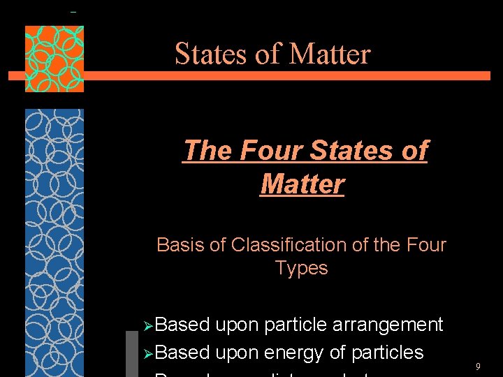 States of Matter The Four States of Matter Basis of Classification of the Four