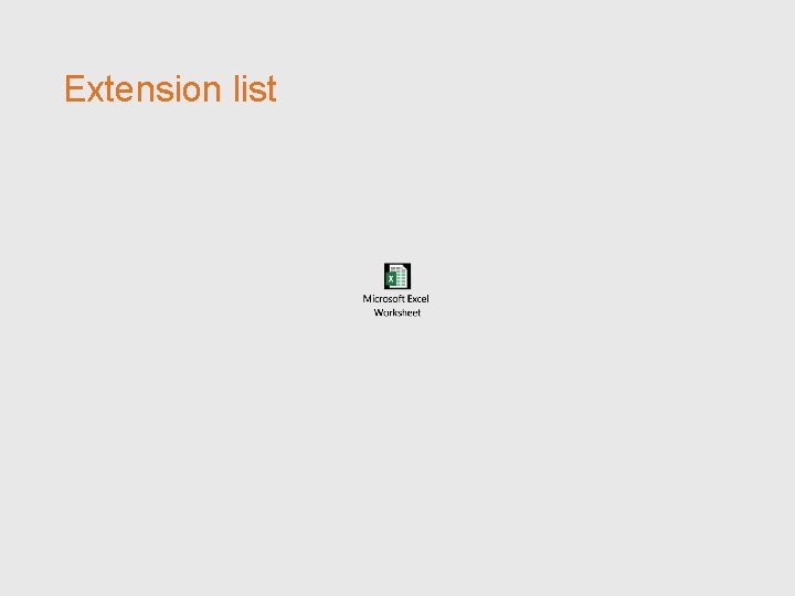 Extension list 