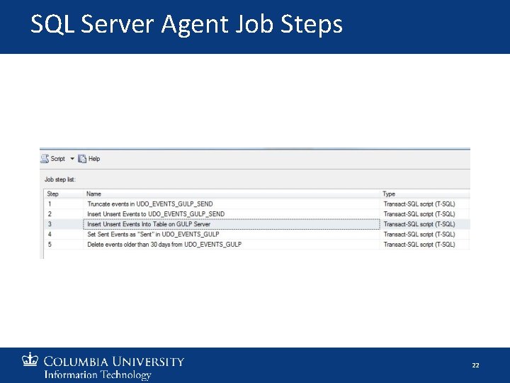 SQL Server Agent Job Steps 22 
