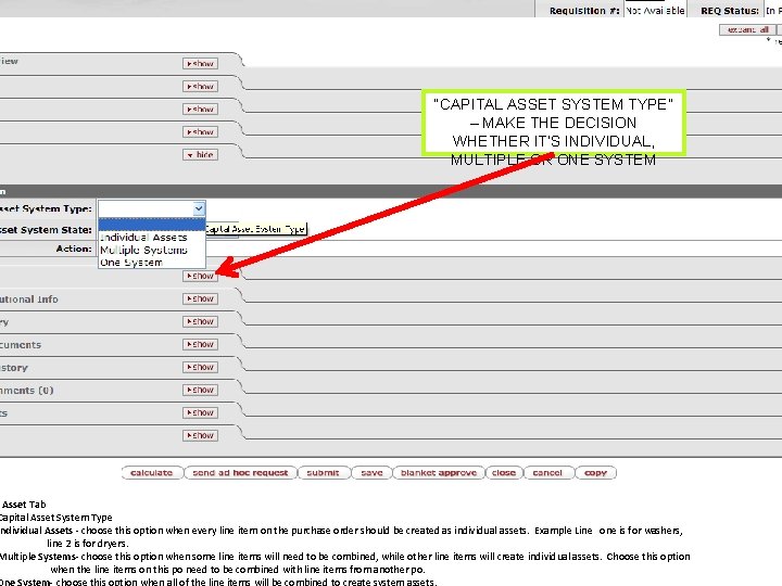 “CAPITAL ASSET SYSTEM TYPE” – MAKE THE DECISION WHETHER IT’S INDIVIDUAL, MULTIPLE OR ONE