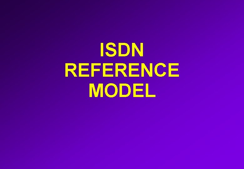 ISDN REFERENCE MODEL 