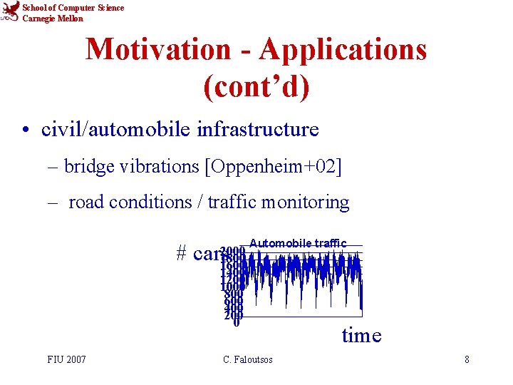 School of Computer Science Carnegie Mellon Motivation - Applications (cont’d) • civil/automobile infrastructure –