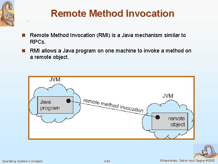 Remote Method Invocation n Remote Method Invocation (RMI) is a Java mechanism similar to