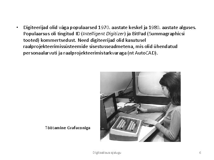  • Digiteerijad olid väga populaarsed 1970. aastate keskel ja 1980. aastate alguses. Populaarsus