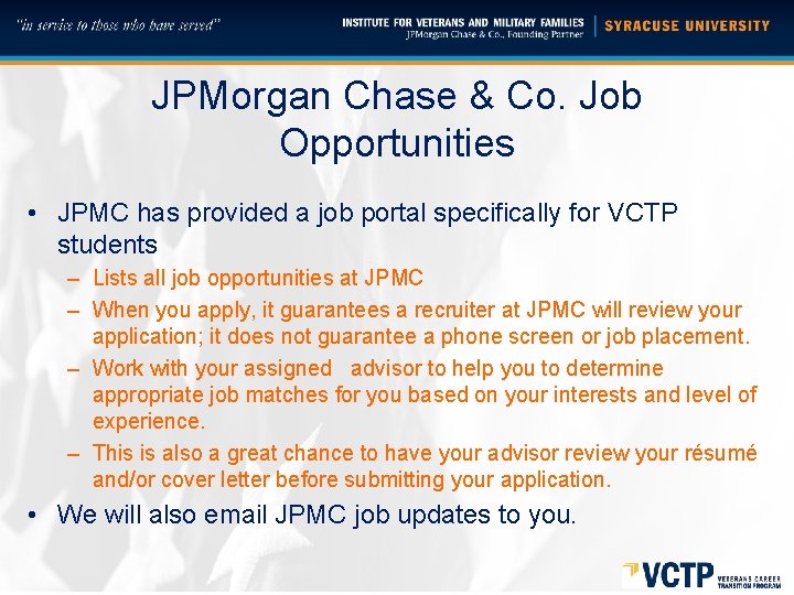 JPMorgan Chase & Co. Job Opportunities • JPMC has provided a job portal specifically