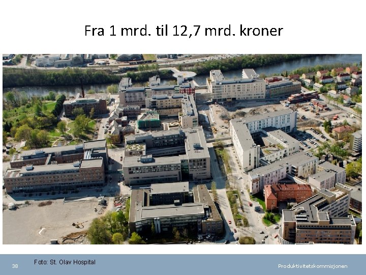 Fra 1 mrd. til 12, 7 mrd. kroner 38 Foto: St. Olav Hospital Produktivitetskommisjonen