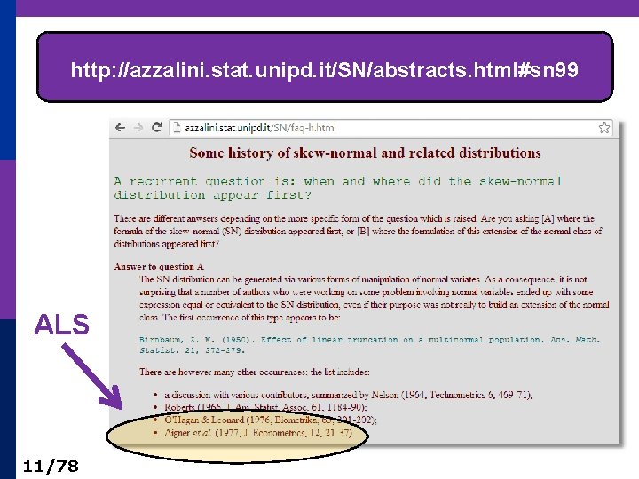 http: //azzalini. stat. unipd. it/SN/abstracts. html#sn 99 ALS 11/78 