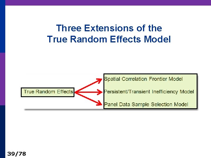 Three Extensions of the True Random Effects Model 39/78 