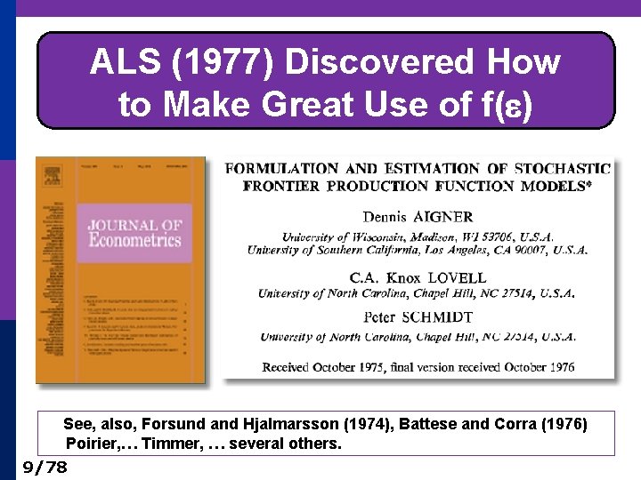 ALS (1977) Discovered How to Make Great Use of f( ) See, also, Forsund