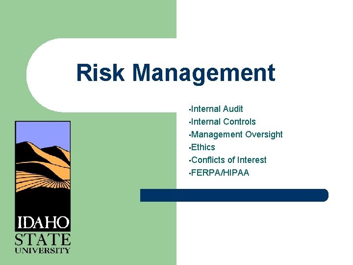 Risk Management • Internal Audit • Internal Controls • Management Oversight • Ethics •