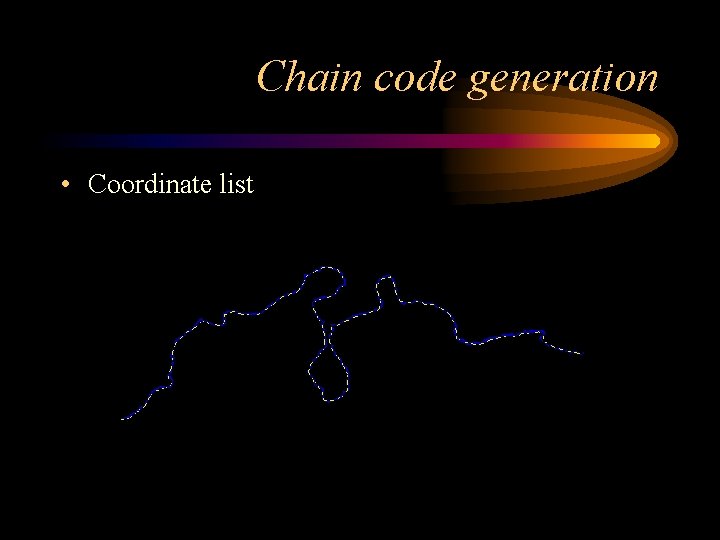 Chain code generation • Coordinate list 