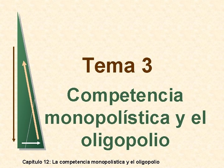 Tema 3 Competencia monopolística y el oligopolio Capítulo 12: La competencia monopolística y el