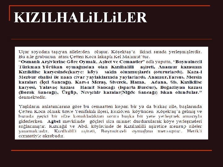 KIZILHALi. LER 