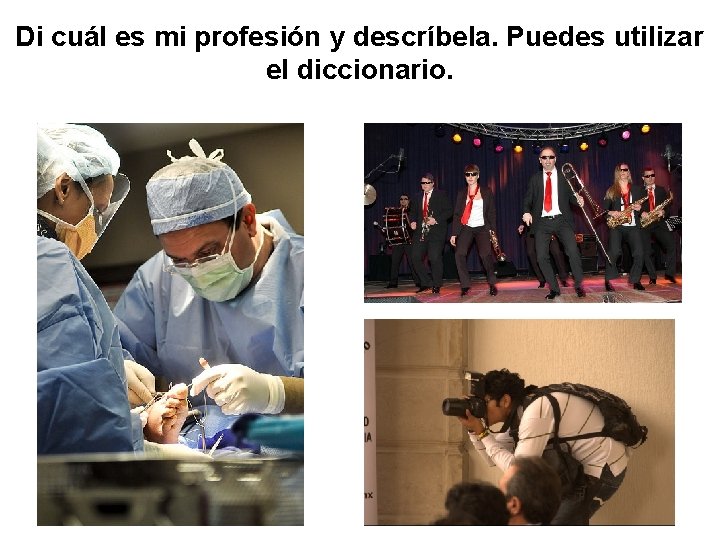 Di cuál es mi profesión y descríbela. Puedes utilizar el diccionario. 