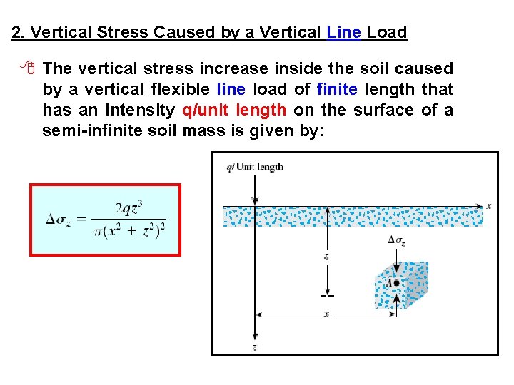 2. Vertical Stress Caused by a Vertical Line Load 8 The vertical stress increase