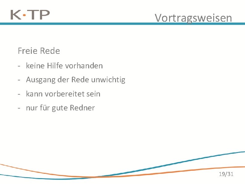 Vortragsweisen Freie Rede - keine Hilfe vorhanden - Ausgang der Rede unwichtig - kann Vortragsweisen Freie Rede - keine Hilfe vorhanden - Ausgang der Rede unwichtig - kann