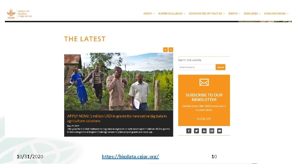 10/31/2020 https: //bigdata. cgiar. org/ 10 