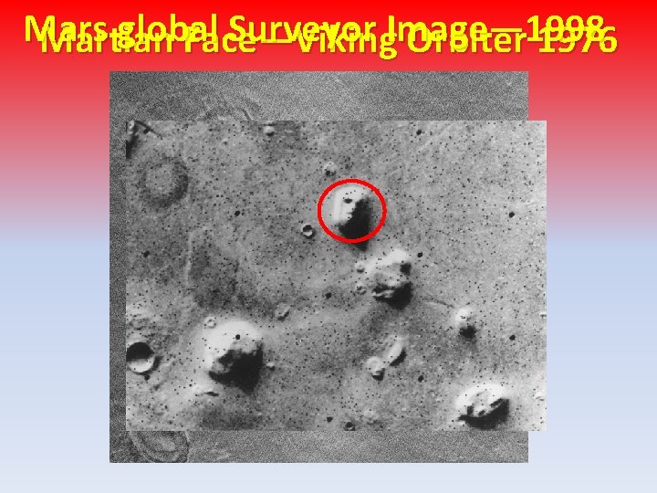 Mars global Surveyor Image— 1998 Martian Face—Viking Orbiter 1976 