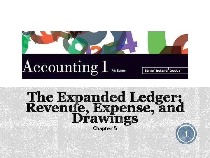 The Expanded Ledger: Revenue, Expense, and Drawings Chapter 5 1 